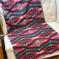 Couverture - Jeté en laine à motif boho aztèque - Rouge et gris