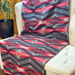 Couverture - Jeté en laine à motif boho aztèque - Rouge et gris