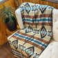 Couverture - Jeté en laine à motif boho aztèque - Beige et Noir