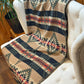 Couverture - Jeté en laine à motif boho aztèque - Vert et Noir