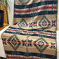 Couverture - Jeté en laine à motif boho aztèque - Vert et Noir