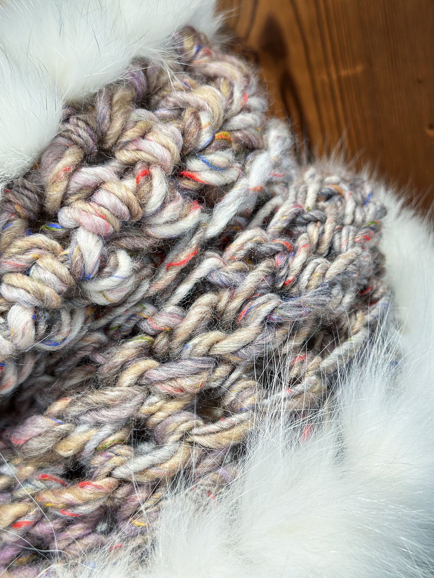 Foulard avec fourrure recyclée