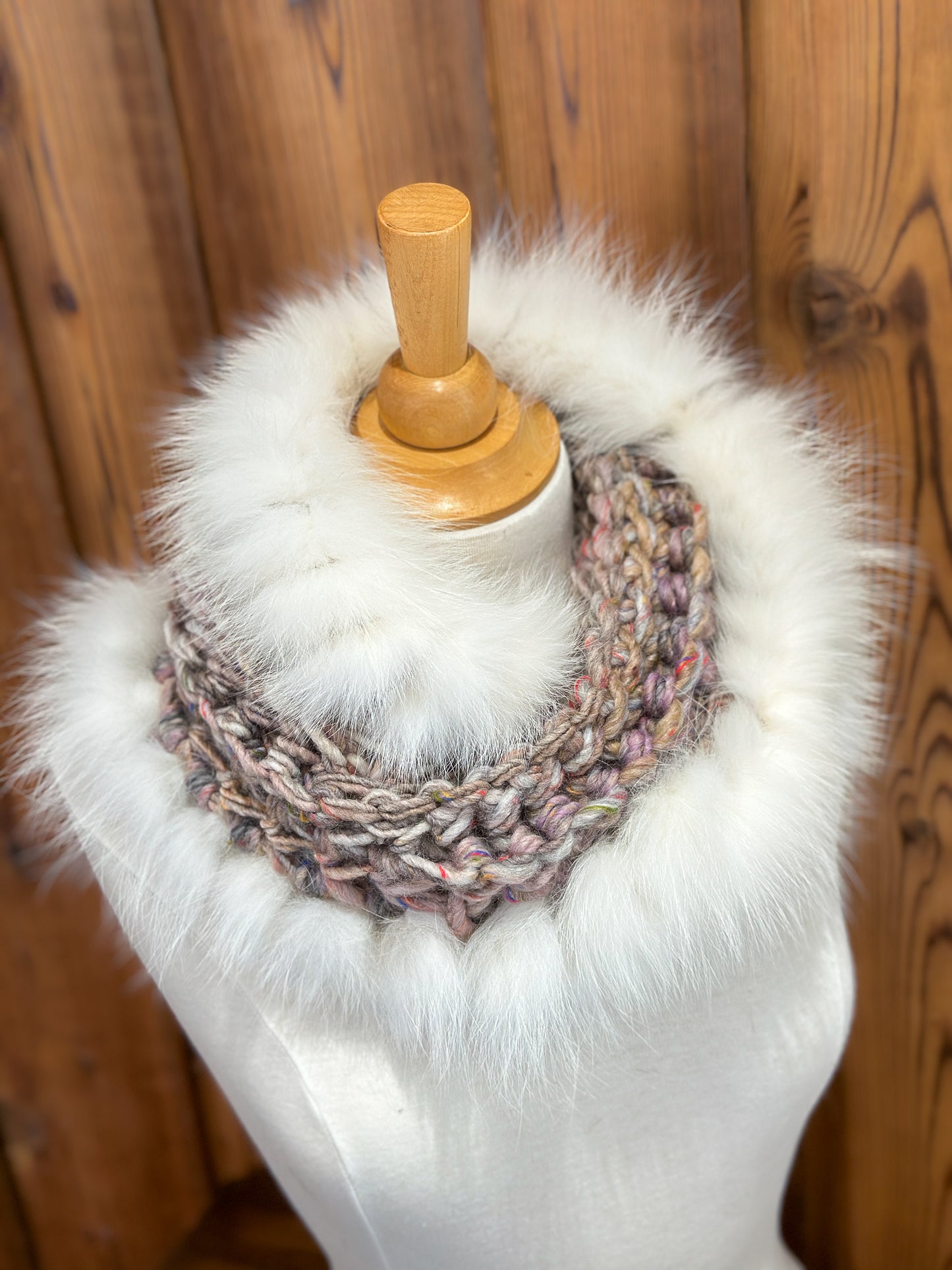 Foulard avec fourrure recyclée