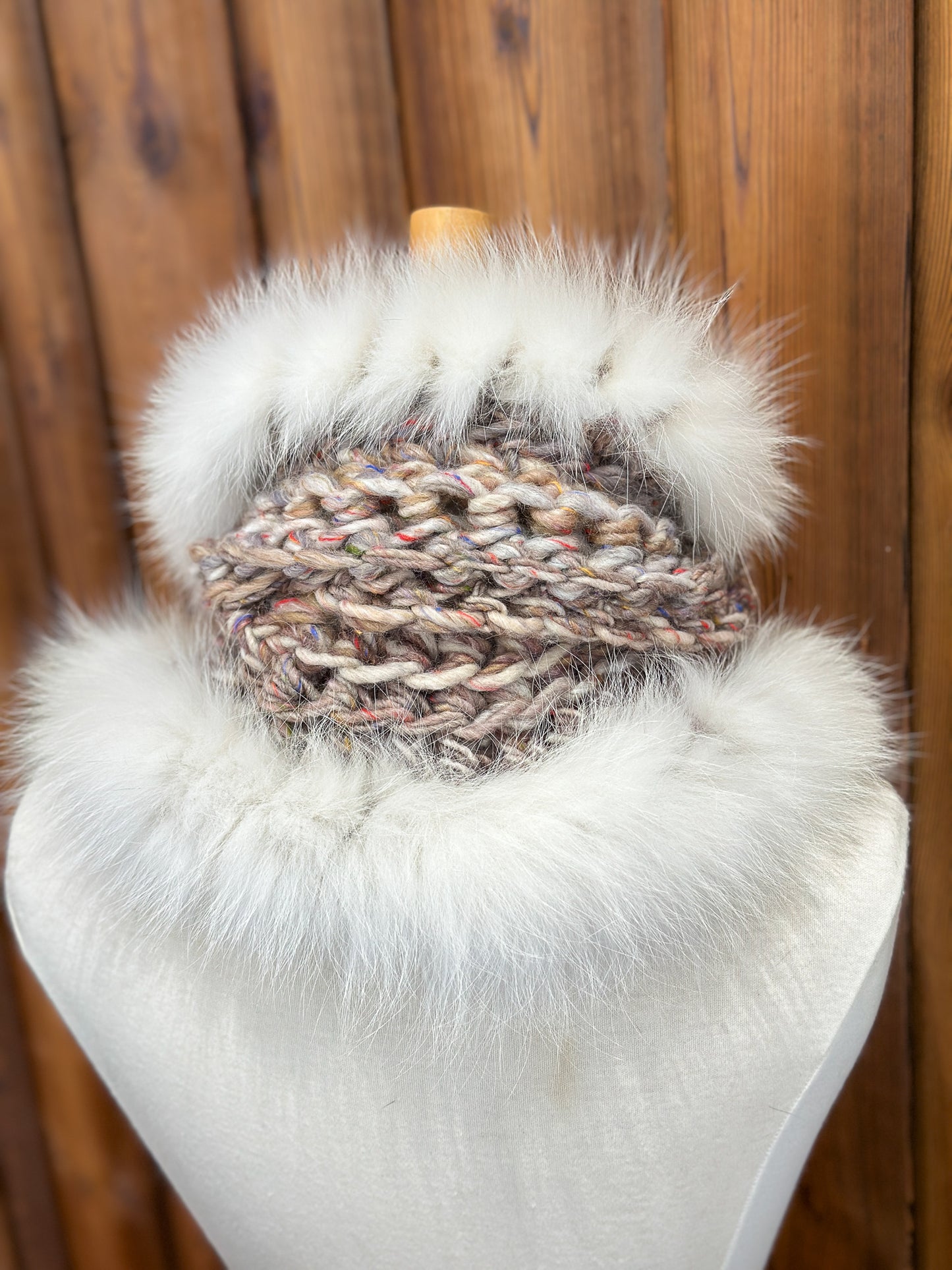 Foulard avec fourrure recyclée