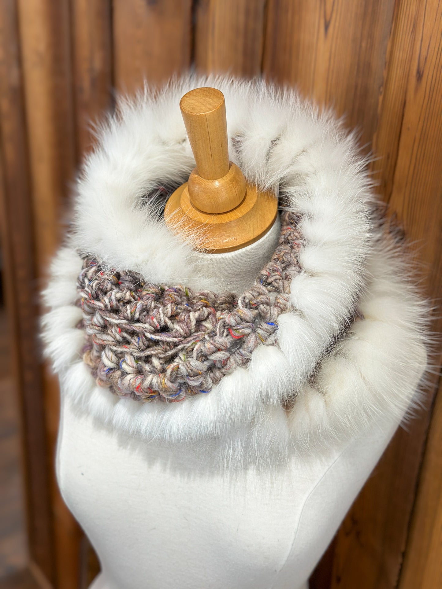 Foulard avec fourrure recyclée