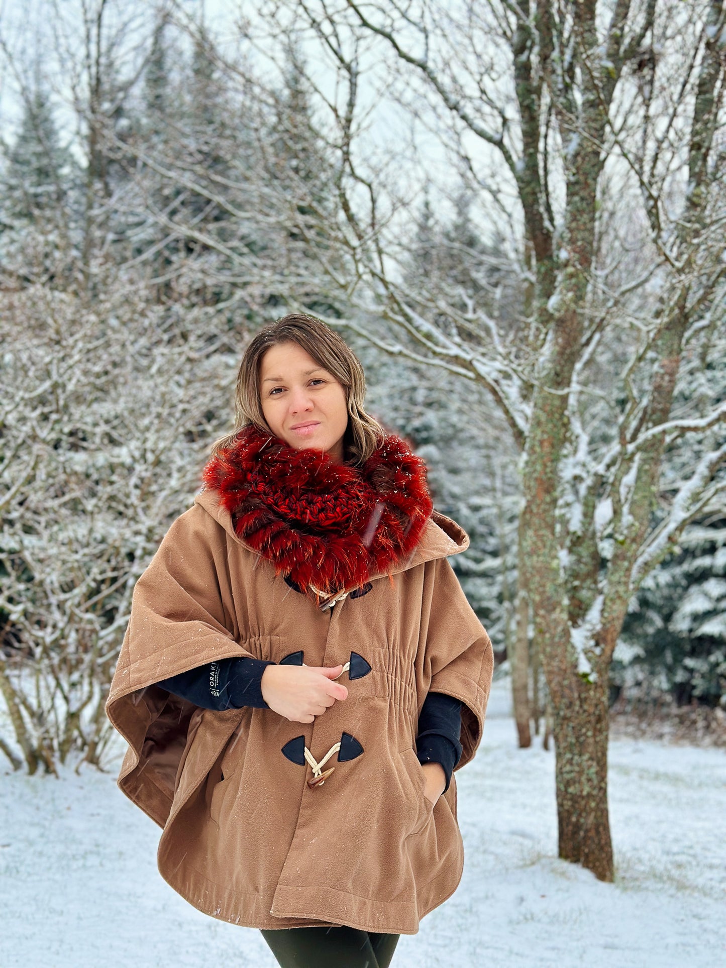 Foulard avec fourrure recyclée