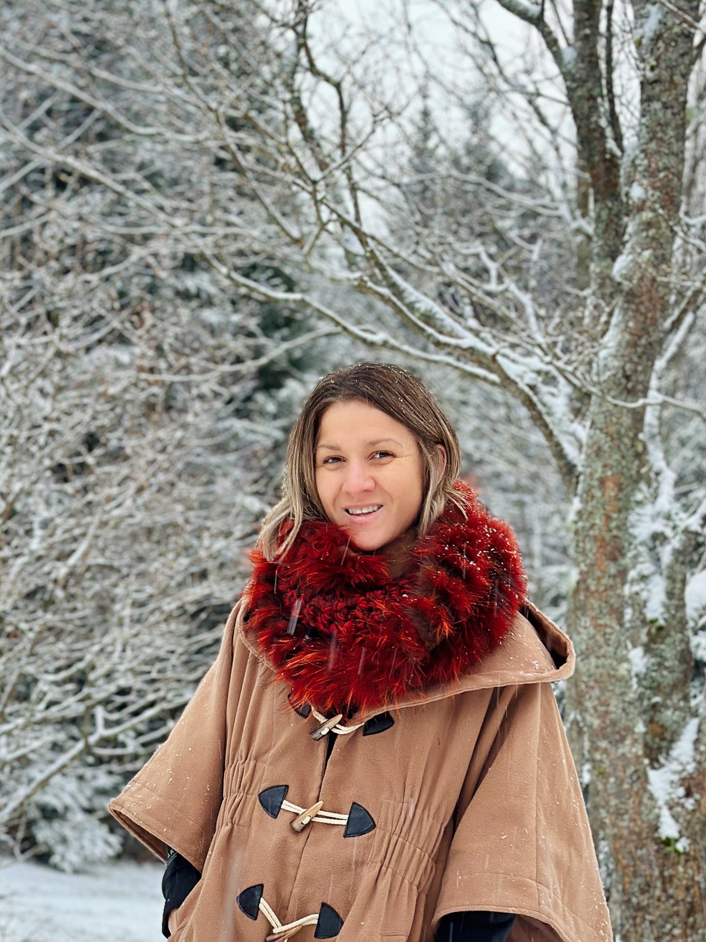 Foulard avec fourrure recyclée