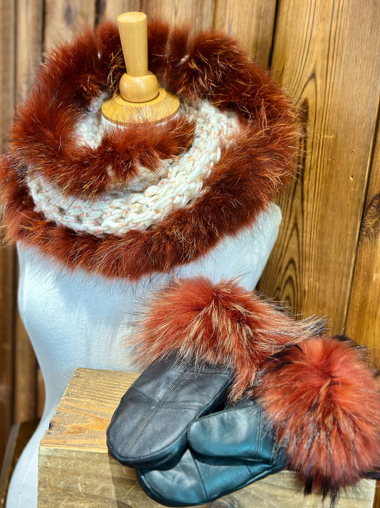 Foulard avec fourrure recyclée