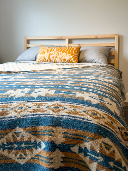Couverture - Jeté en laine à motif boho aztèque