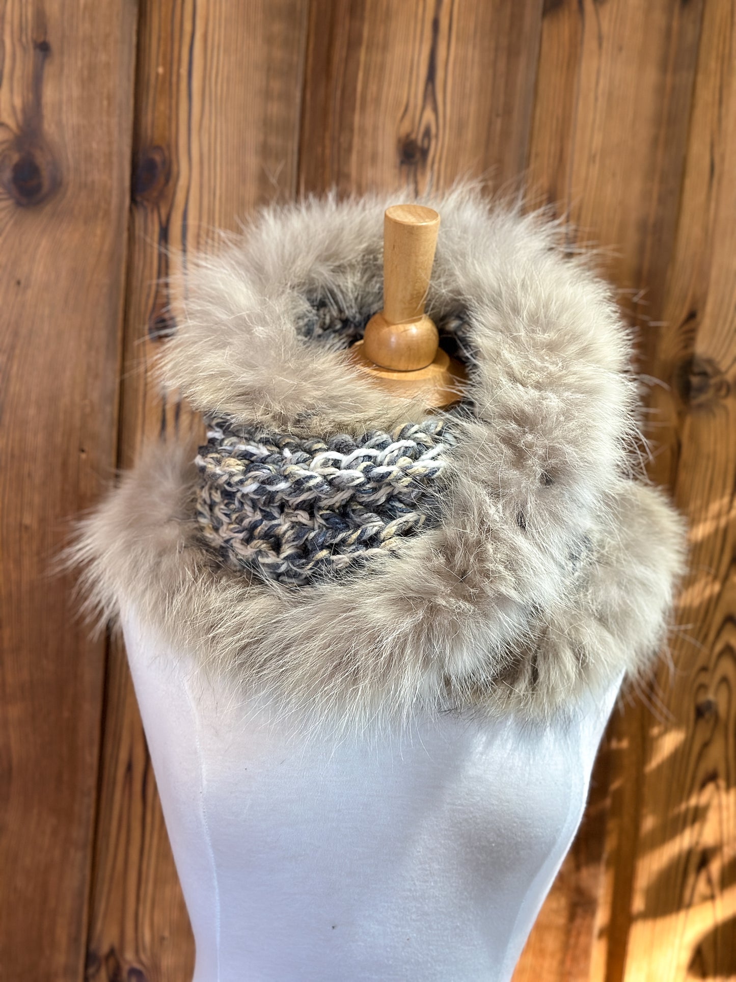 Foulard avec fourrure recyclée