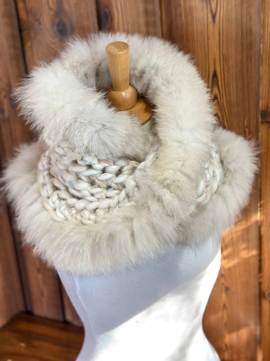 Foulard avec fourrure recyclée Renard