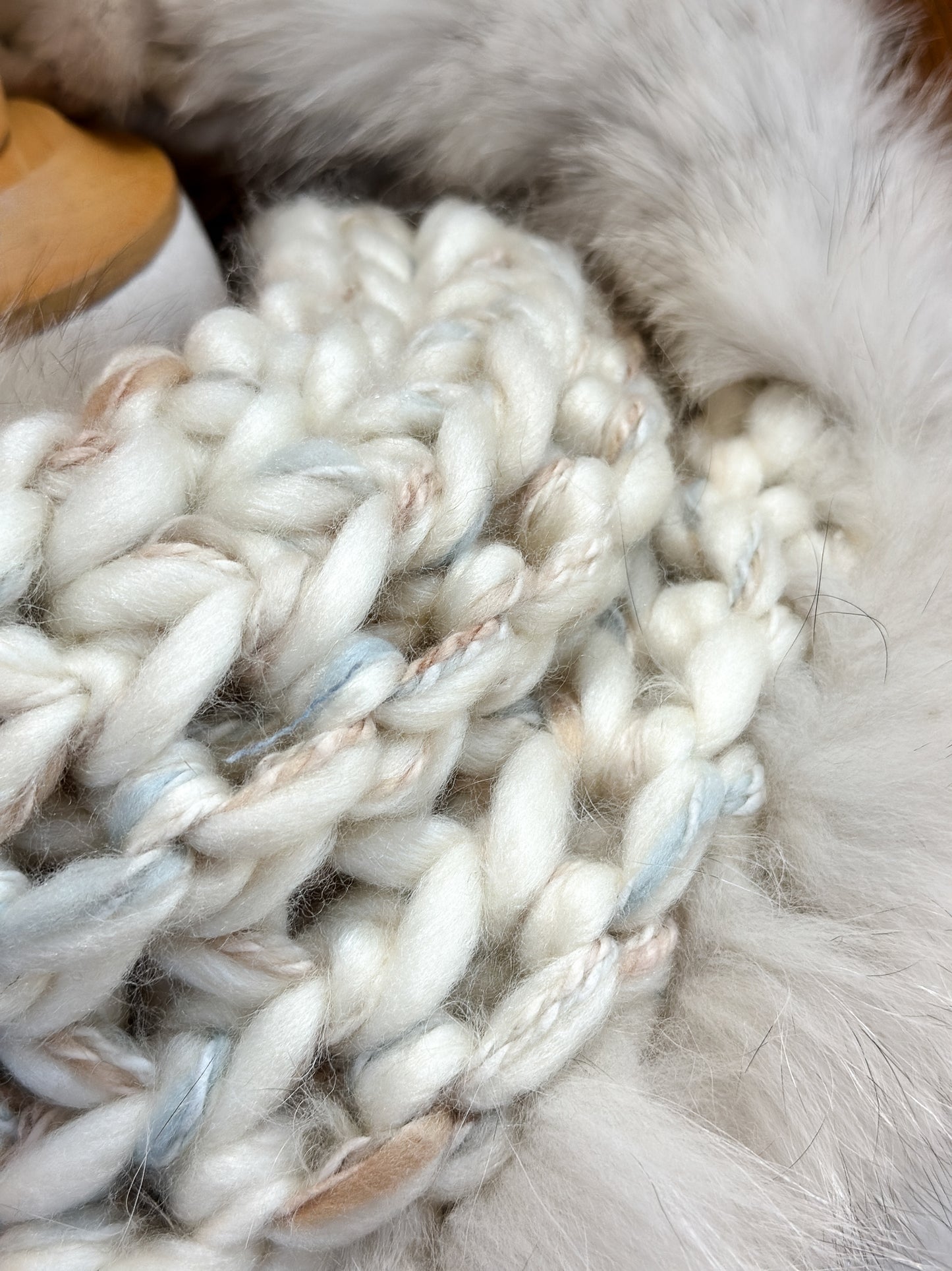Foulard avec fourrure recyclée Renard