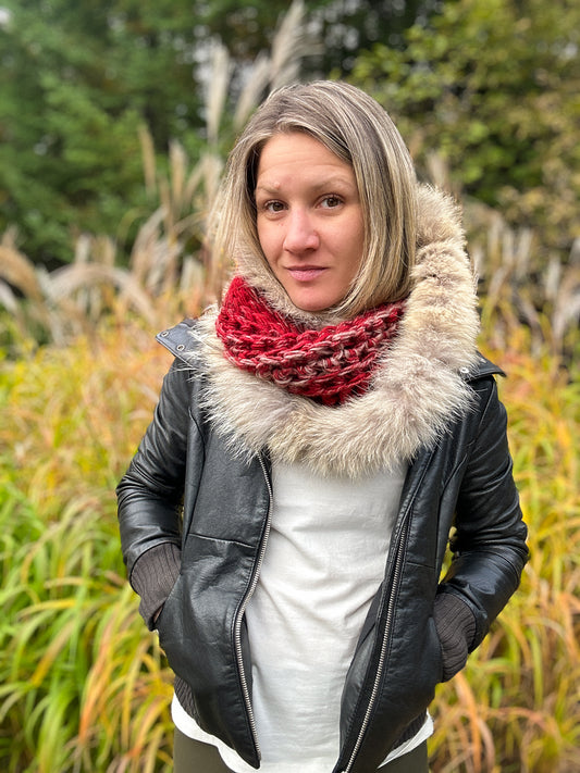 Foulard avec fourrure recyclée