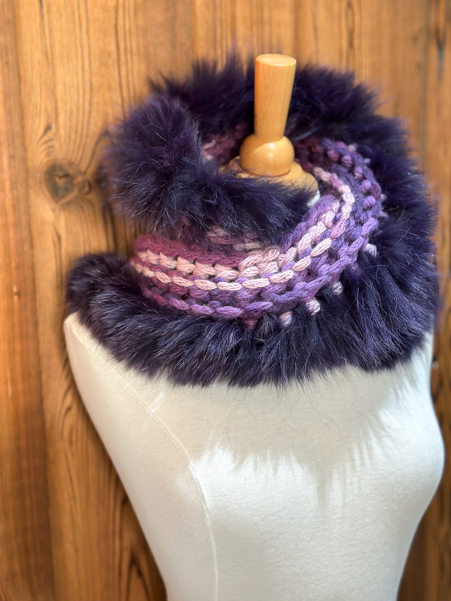 Foulard avec fourrure recyclée