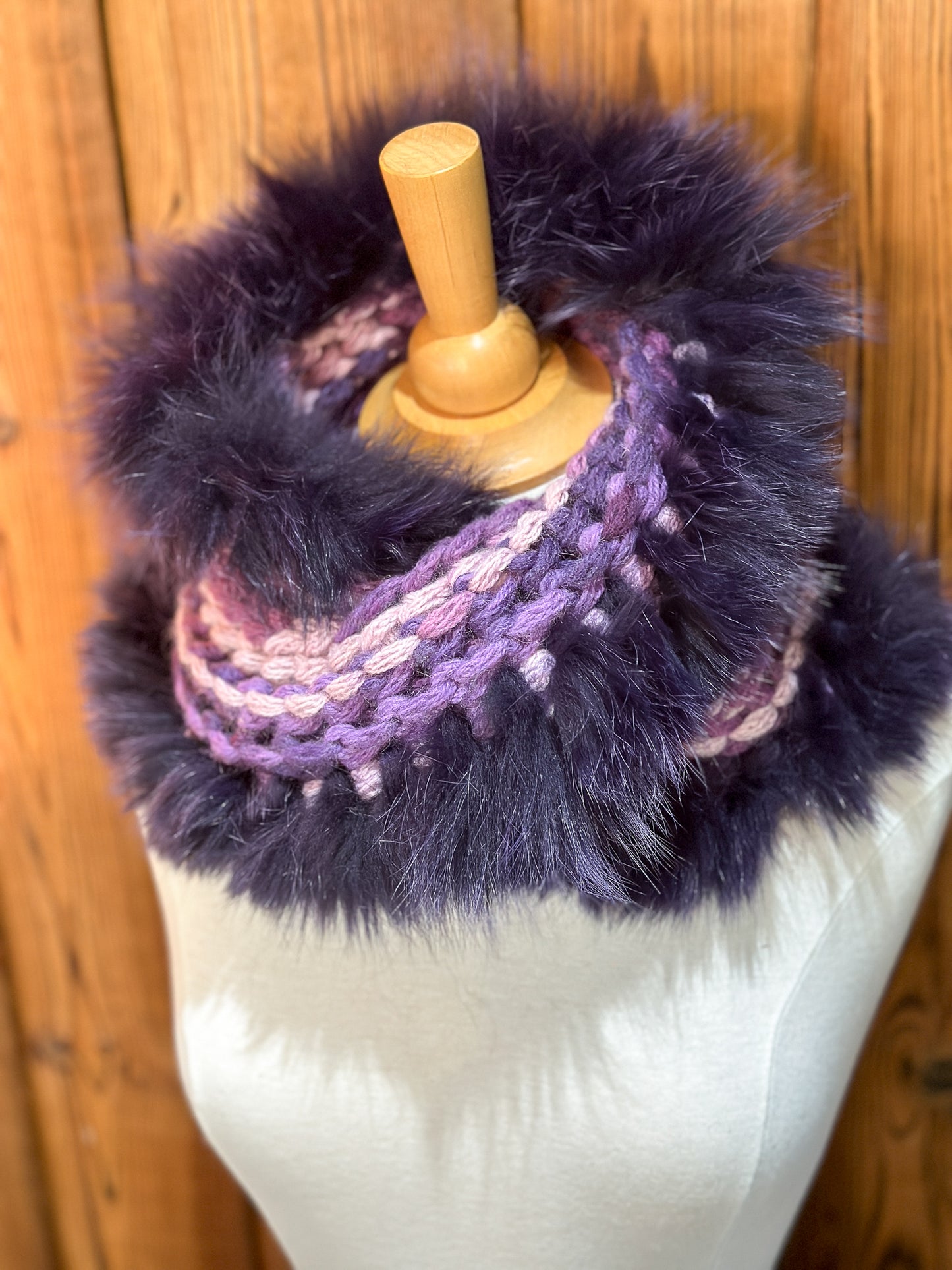Foulard avec fourrure recyclée