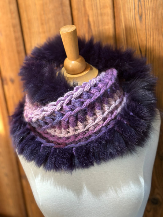 Foulard avec fourrure recyclée