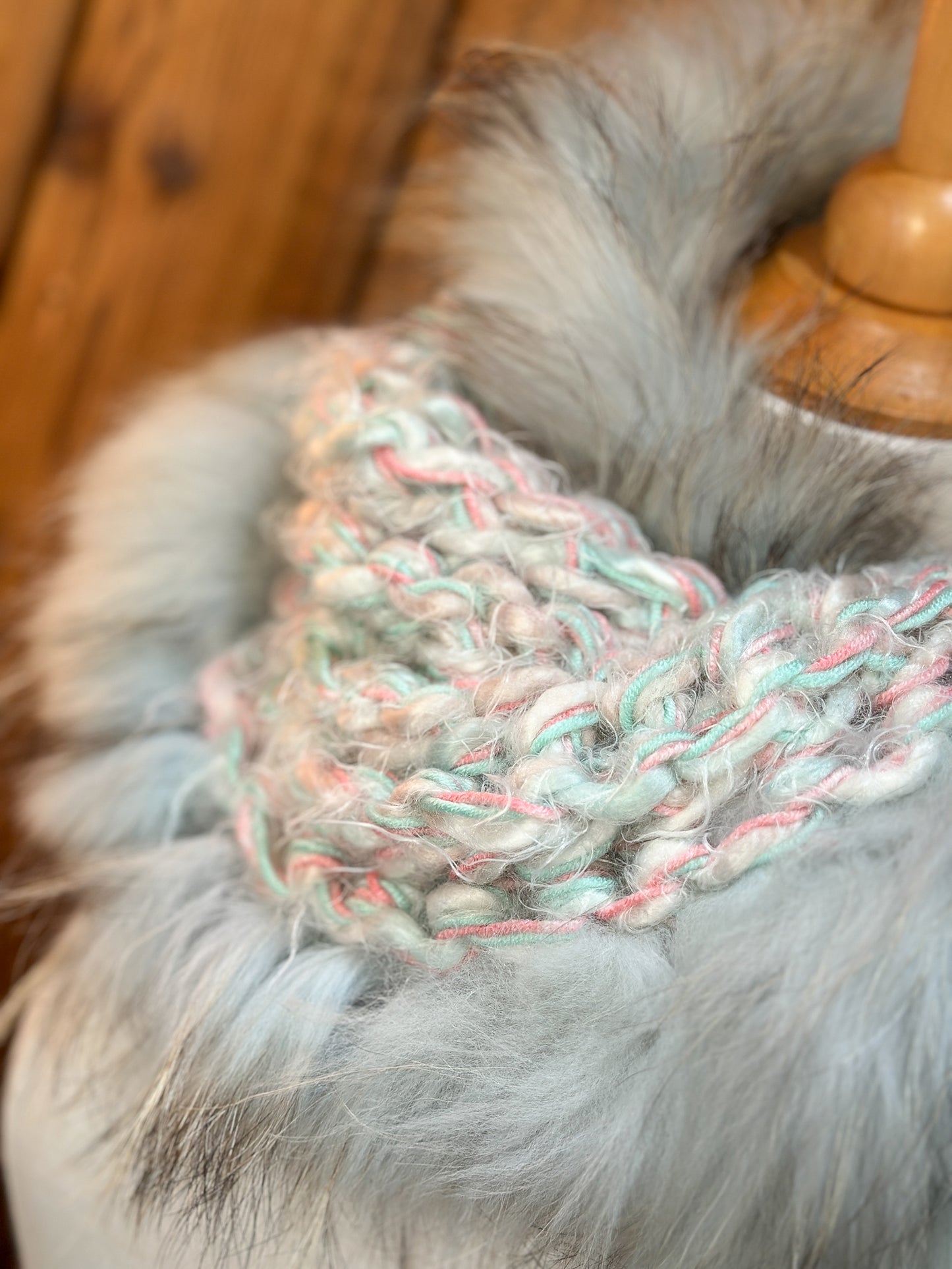 Foulard avec fourrure recyclée Renard