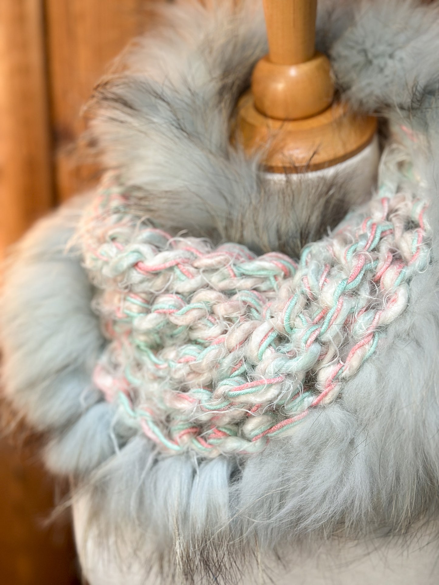 Foulard avec fourrure recyclée Renard