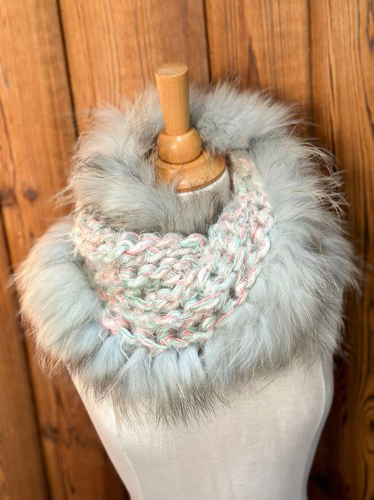 Foulard avec fourrure recyclée Renard