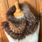 Foulard avec fourrure recyclée, Marron