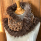 Foulard avec fourrure recyclée, Marron