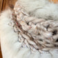 Foulard Beige avec fourrure recyclée Renard