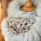 Foulard Beige avec fourrure recyclée Renard