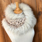 Foulard Beige avec fourrure recyclée Renard