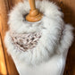 Foulard Beige avec fourrure recyclée Renard