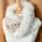 Foulard Beige avec fourrure recyclée Renard