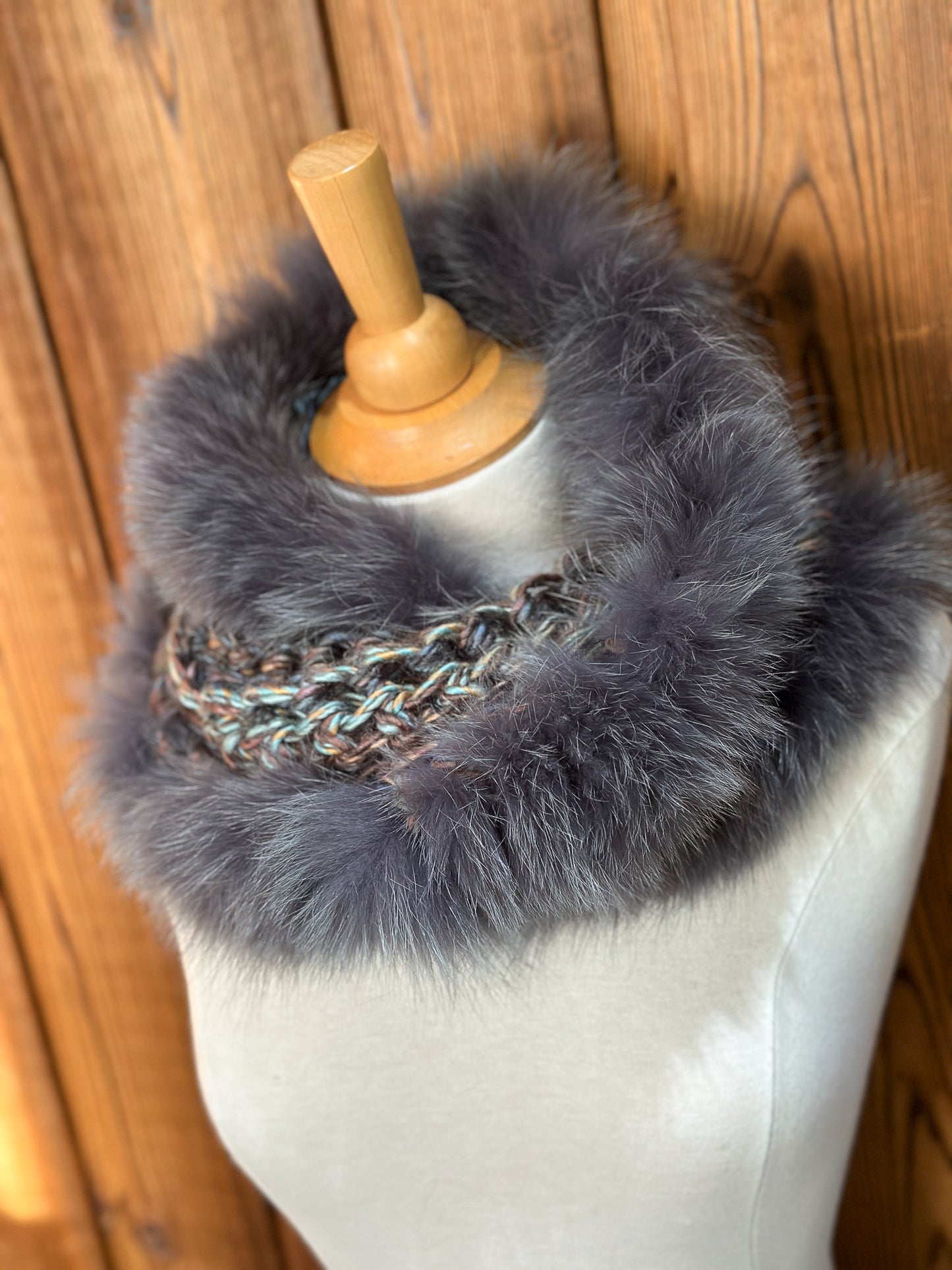 Foulard avec fourrure recyclée