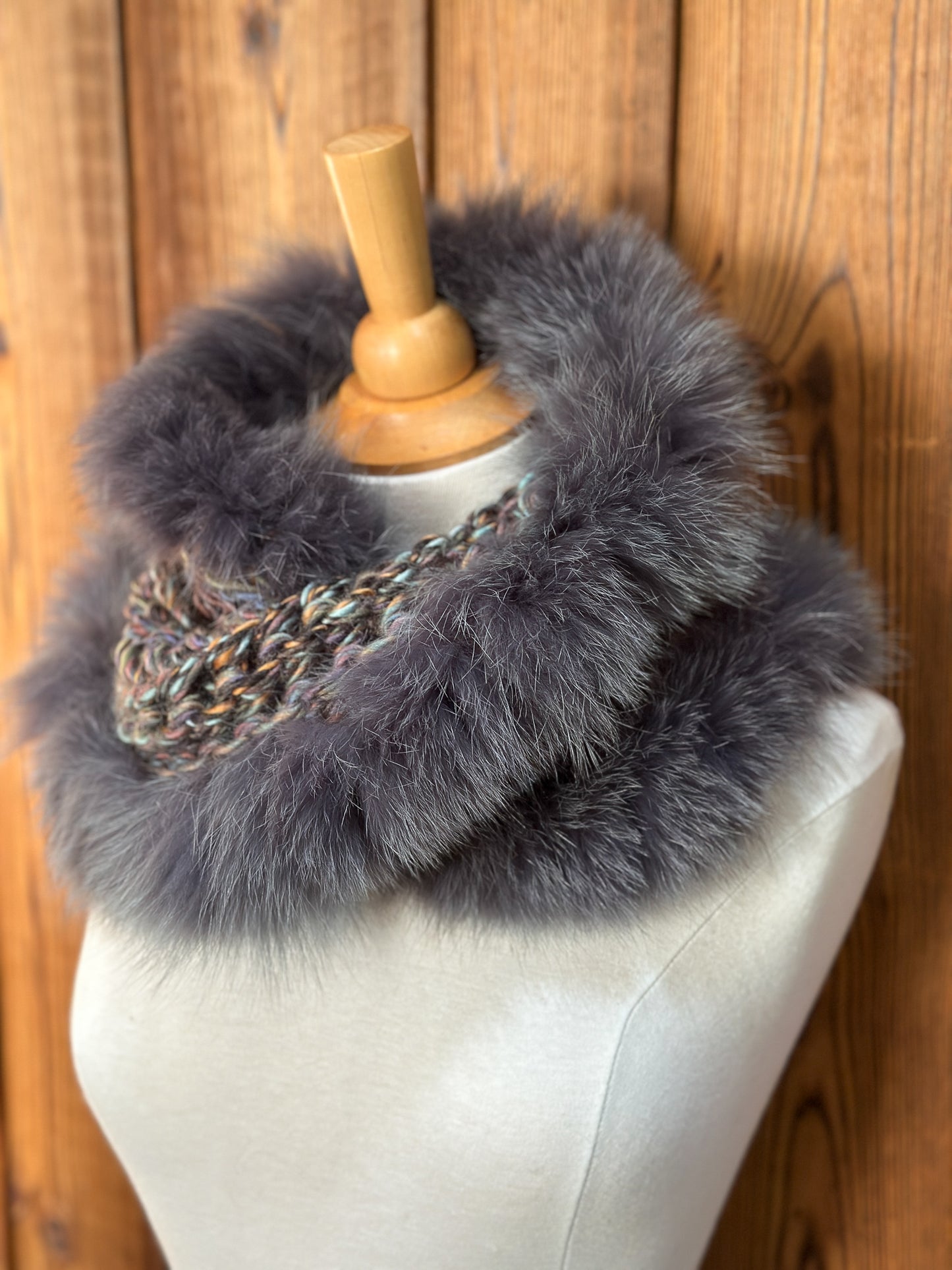 Foulard avec fourrure recyclée