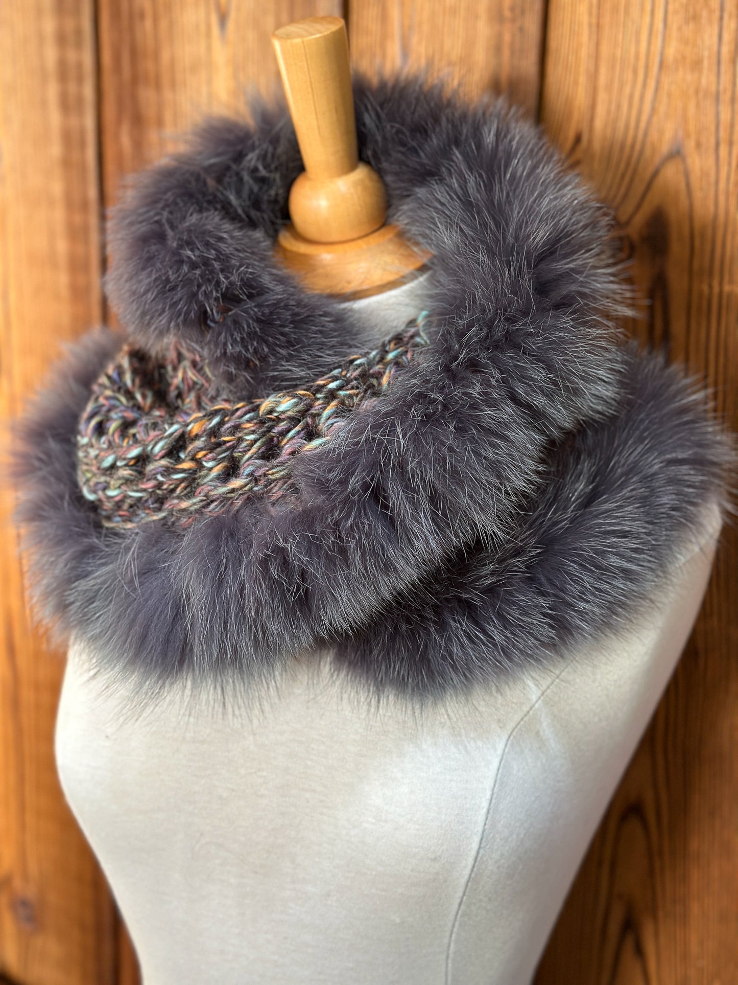 Foulard avec fourrure recyclée