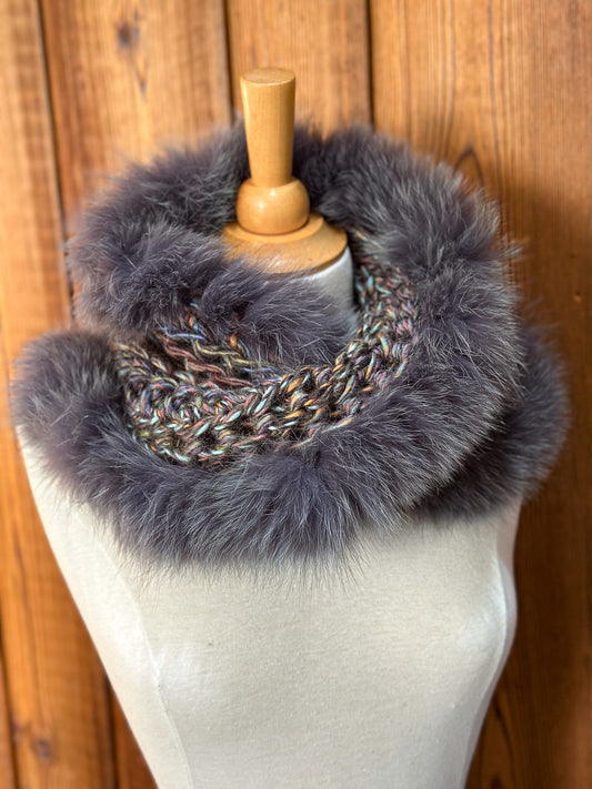 Foulard avec fourrure recyclée
