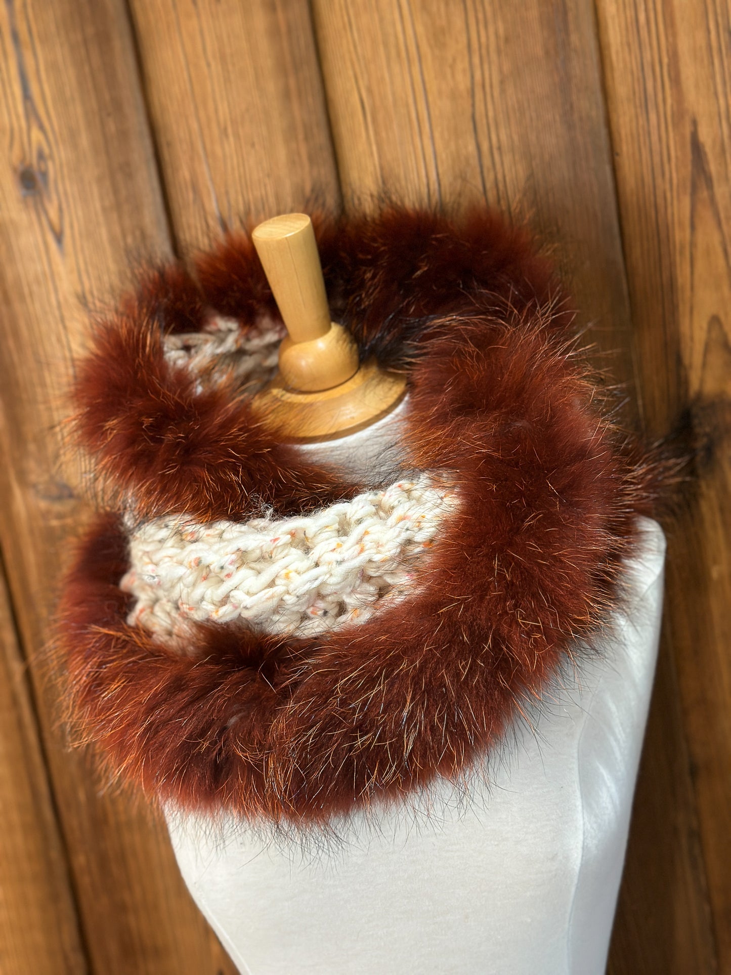 Foulard avec fourrure recyclée