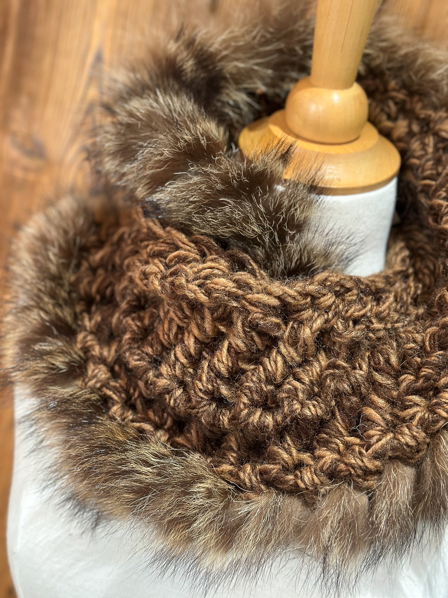 Foulard avec fourrure recyclée