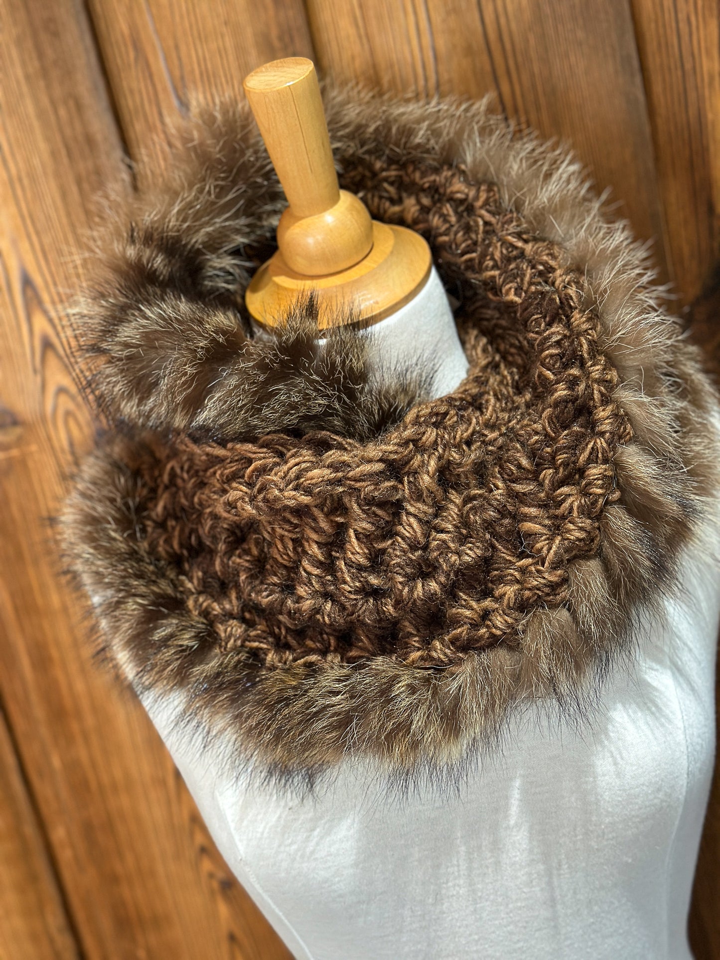 Foulard avec fourrure recyclée