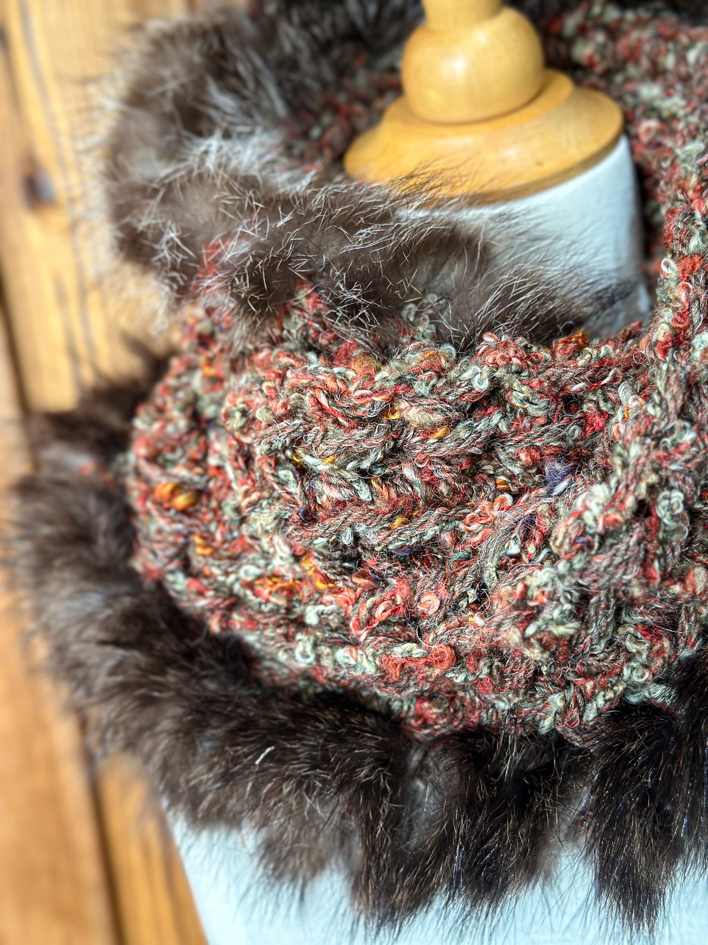 Foulard avec fourrure recyclée