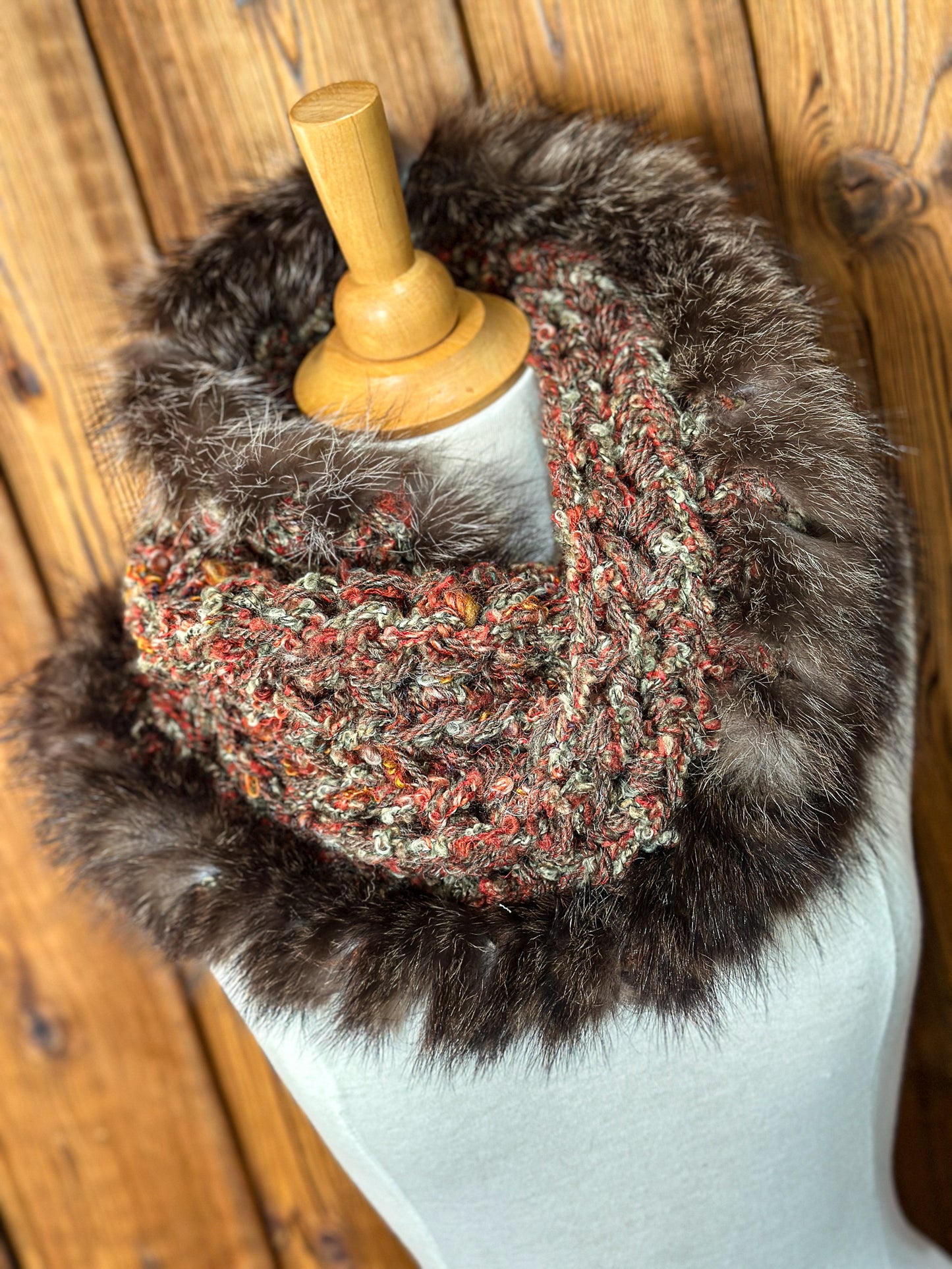 Foulard avec fourrure recyclée