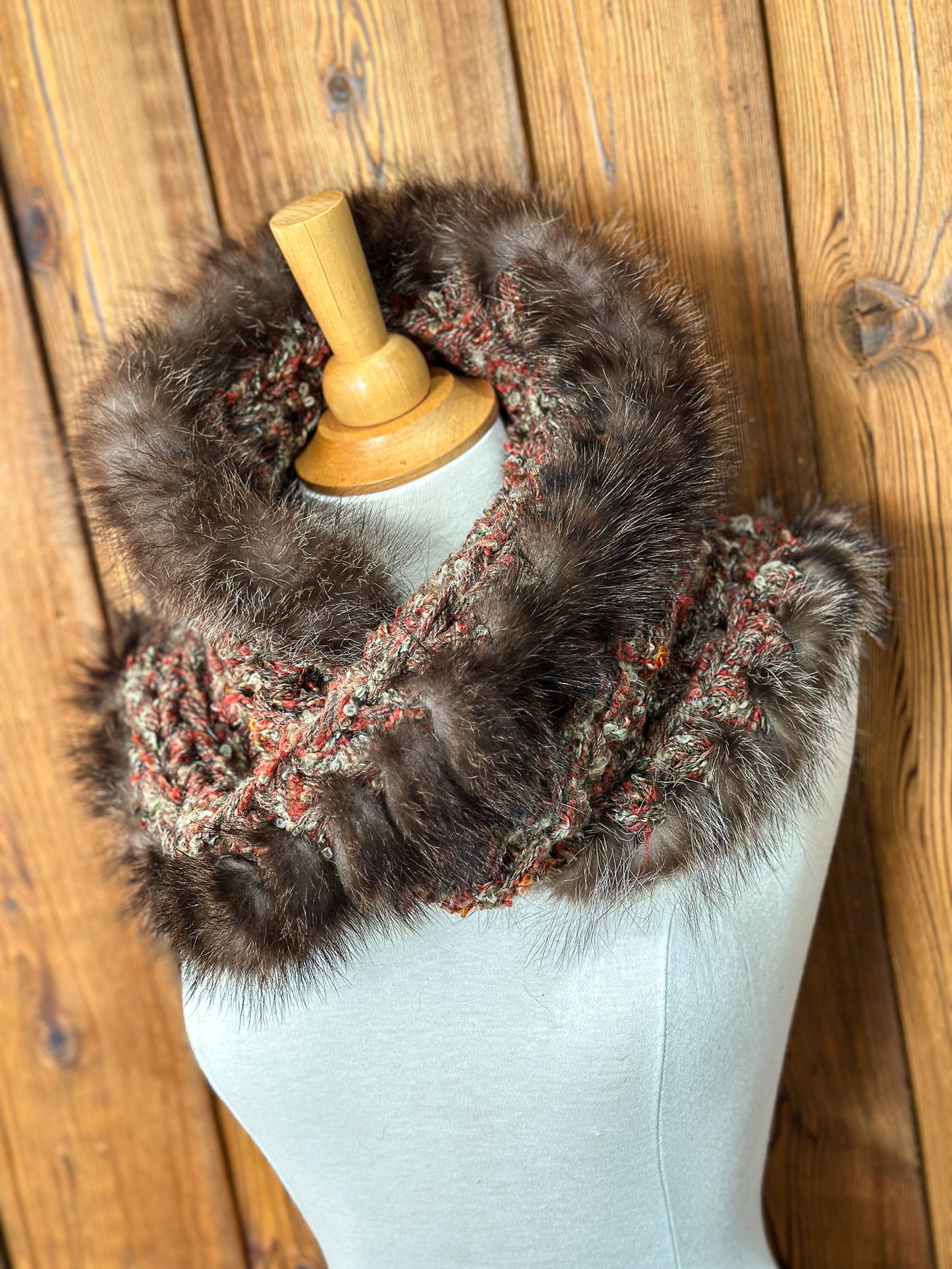 Foulard avec fourrure recyclée