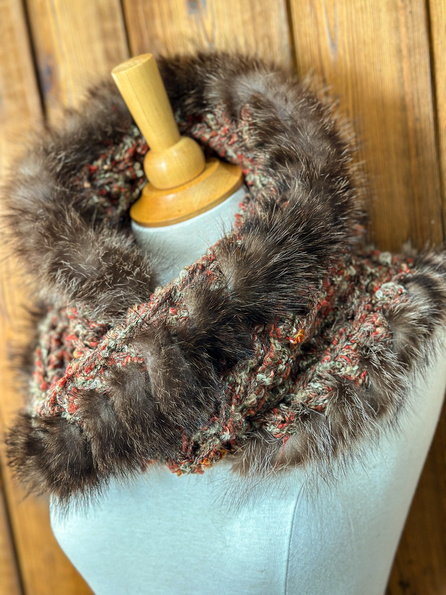 Foulard avec fourrure recyclée