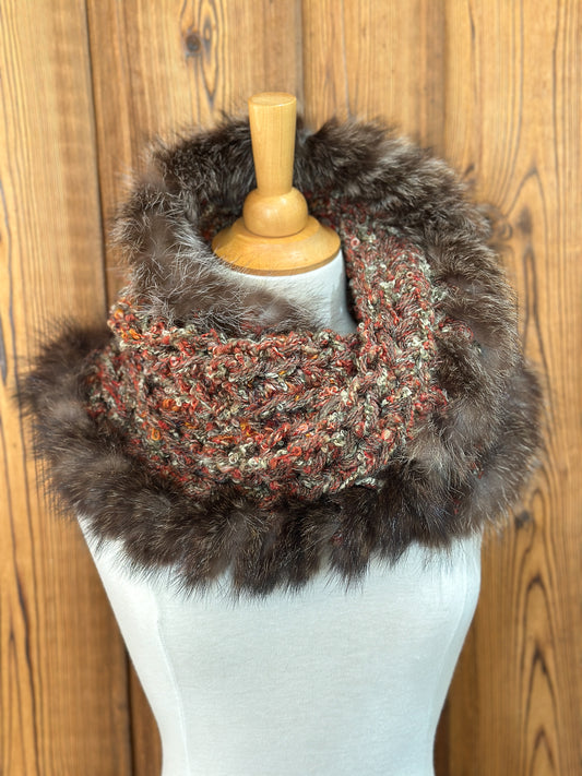 Foulard avec fourrure recyclée
