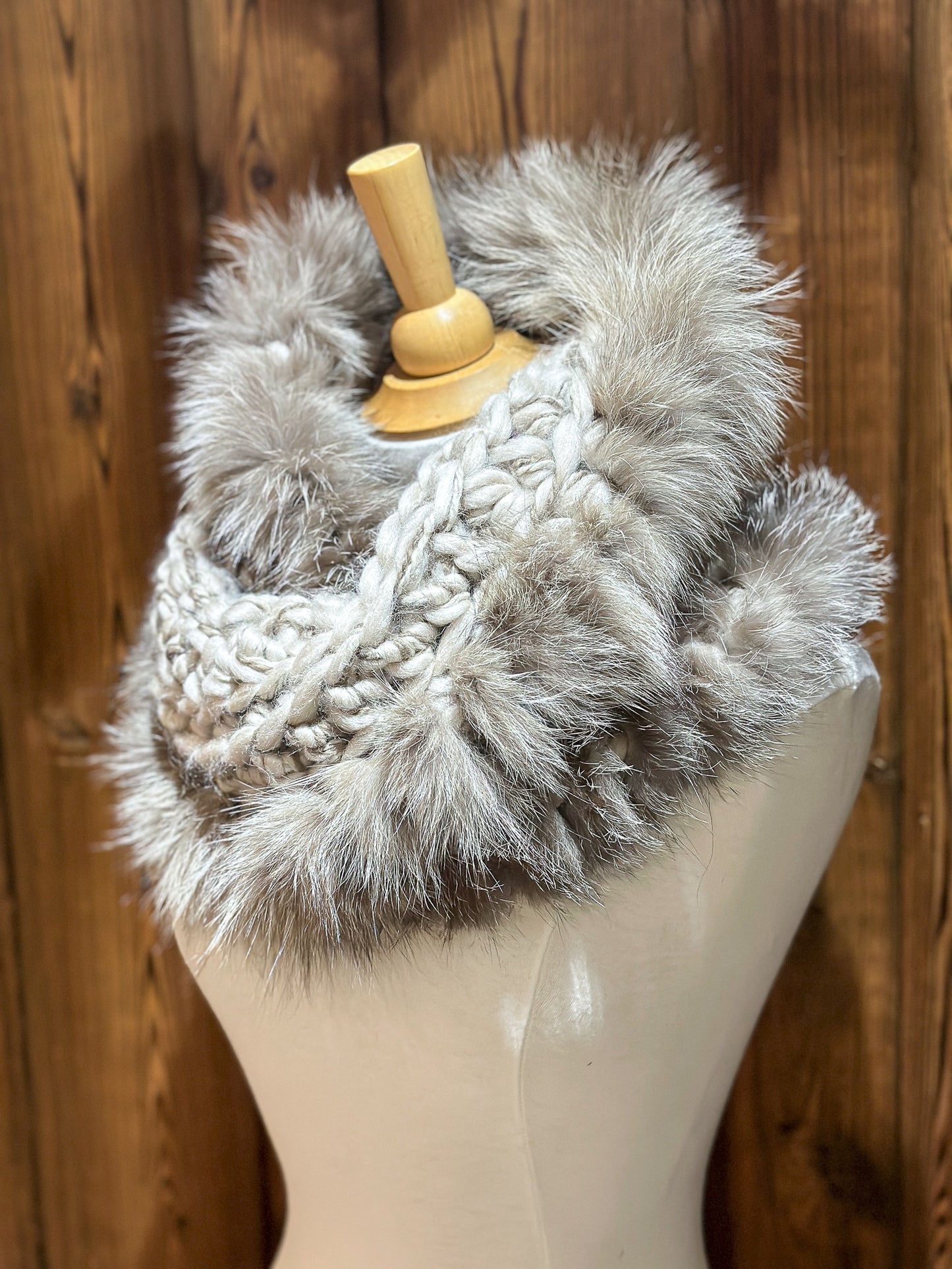 Foulard avec fourrure recyclée Renard