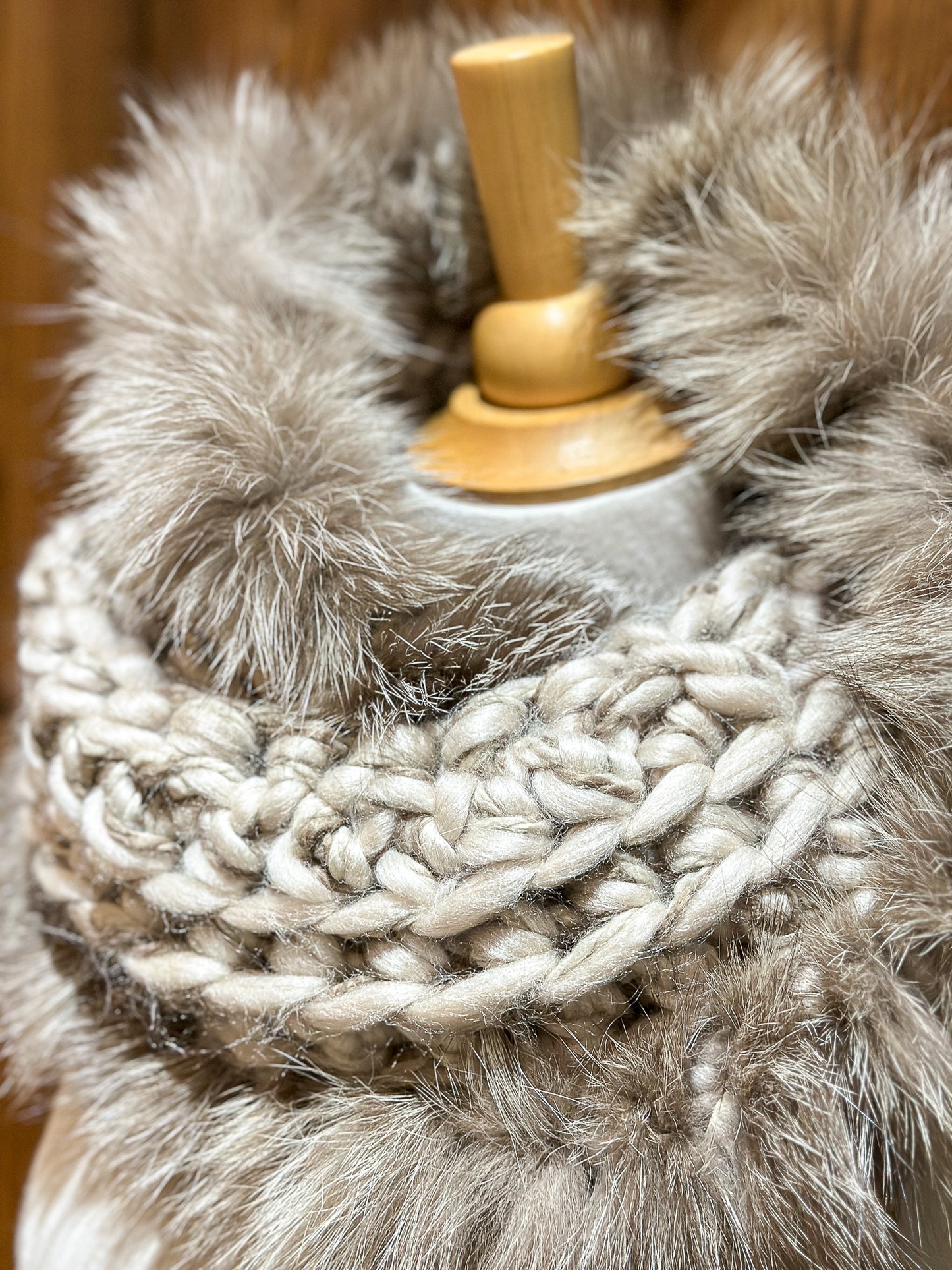 Foulard avec fourrure recyclée Renard