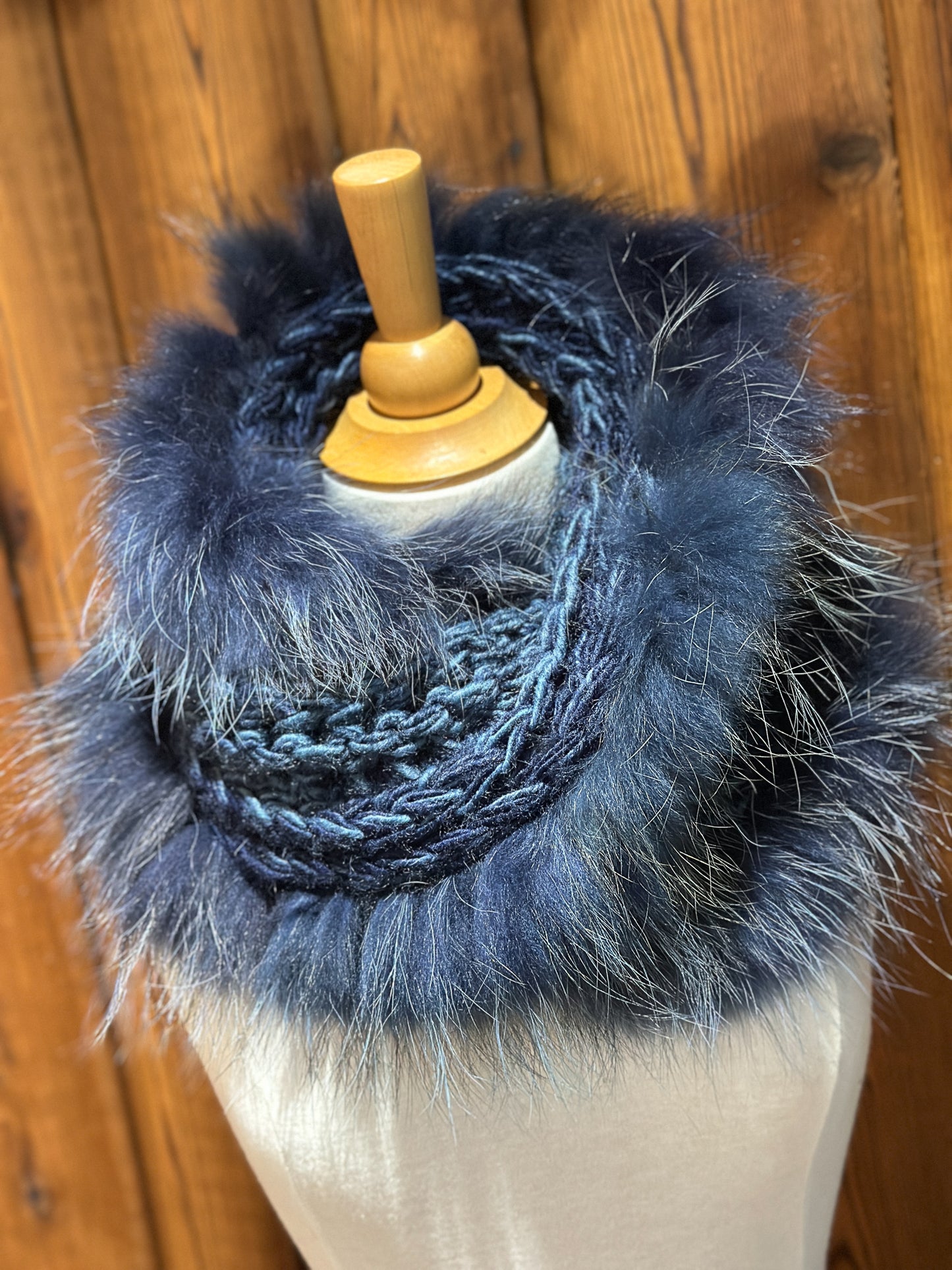 Foulard avec fourrure recyclée