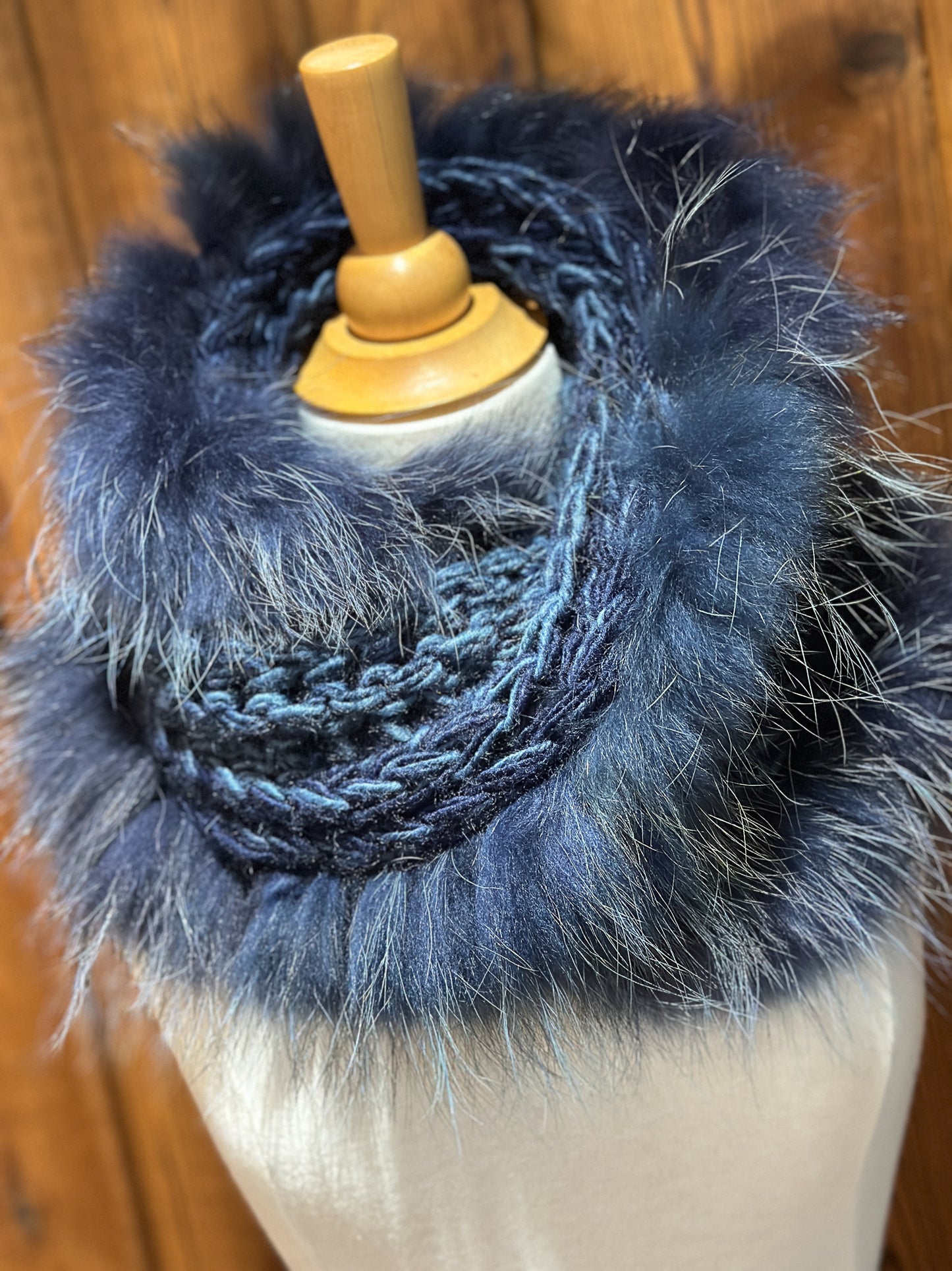 Foulard avec fourrure recyclée