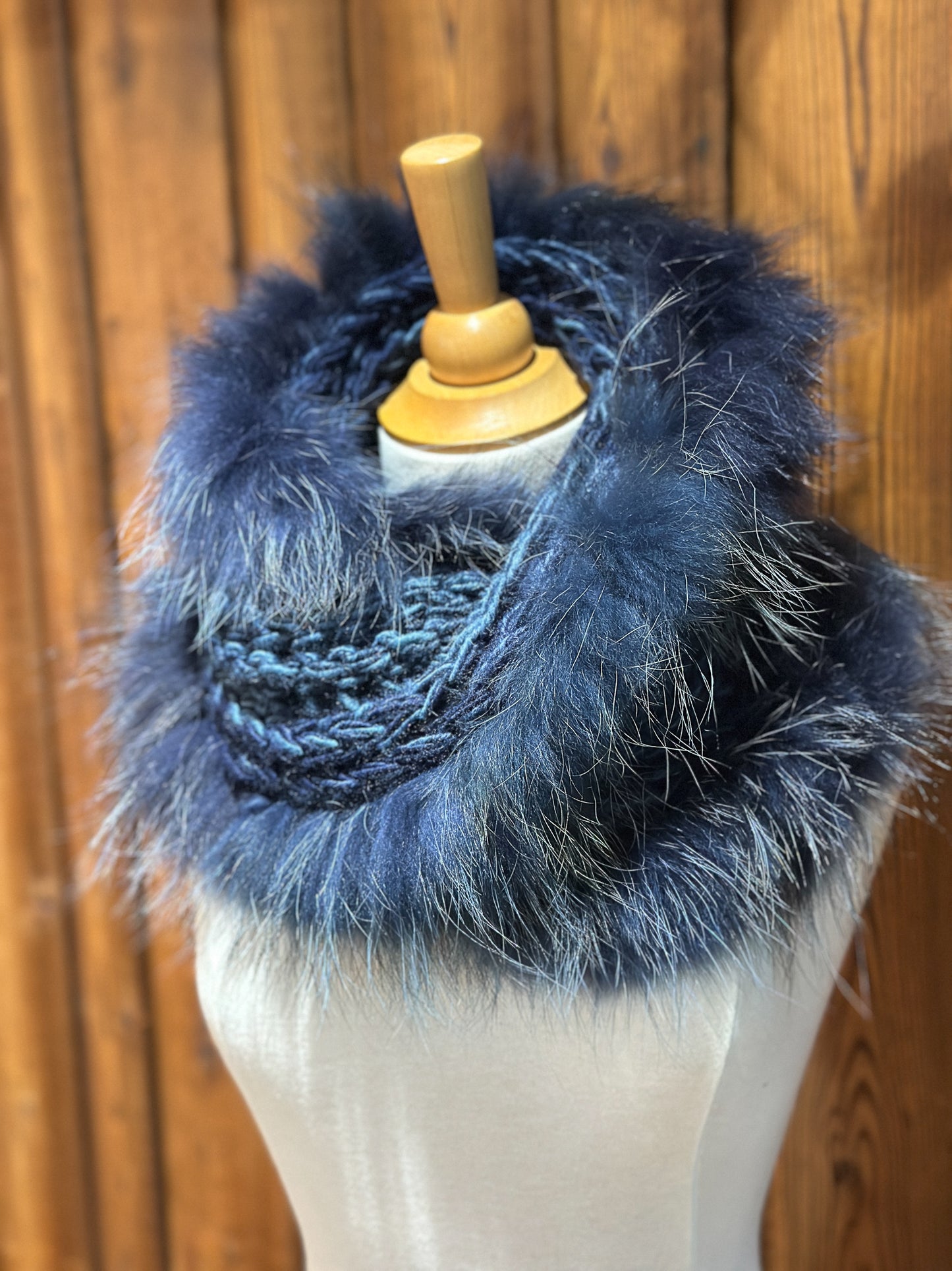 Foulard avec fourrure recyclée