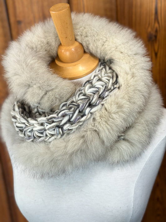 Foulard avec fourrure recyclée - Renard