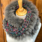 Foulard avec torsade fourrure recyclée - Renard