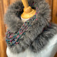 Foulard avec torsade fourrure recyclée - Renard